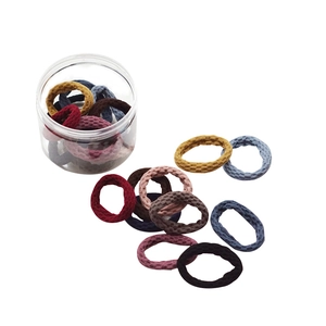 20pcs set of seamless high-elastic hair ties in Morandi colors with textured honeycomb weave