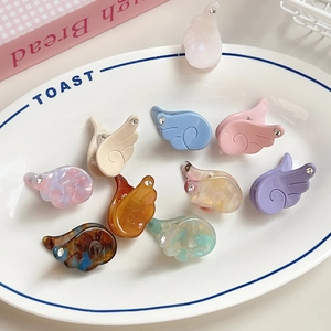 Angel Wings Acetate Small Hair Claw Clip Rhinestone Sweet Princess Hair Accessories For Women Girls Mini Hair Clips