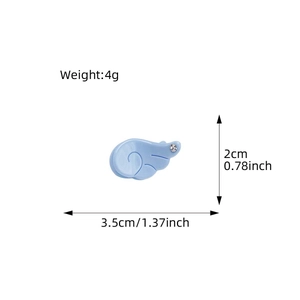 Blue acetate angel wing hair claw clip with rhinestones and precise size measurements