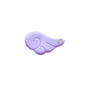 Lavender angel wing hair clip with rhinestones for girls, stylish minimalist hair accessory