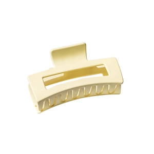 Matte cream large rectangular shark claw clip for thick hair styling in French style