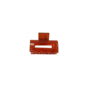Pince à cheveux rectangulaire ambre en acrylique brillant pour fixation de queue de cheval