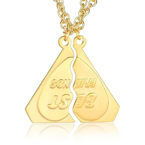 Stainless Steel Geometric Stitching Pendant Necklace For Men Retro Shield Cross Religious Best Friends Friendship Jewelry Gift