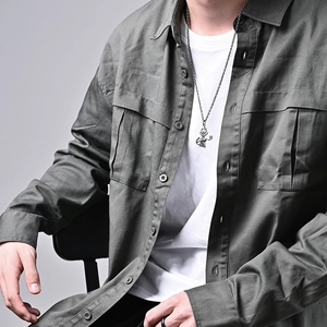 Hip hop vintage devil pendant necklace in retro silver finish for men on streetwear