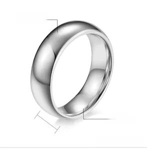 Macro shot of 8mm wide high polished tungsten steel ring showing smooth metal surface