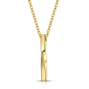 Collana con Ciondolo a Barra Torta in Acciaio Inossidabile Mobius Helix Gioielli Geometrici per Uomo Donna Stile Lucido