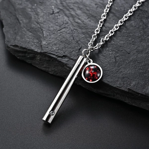Collier pendentif flacon d'huile essentielle zodiaque lumineux en acier inoxydable argenté