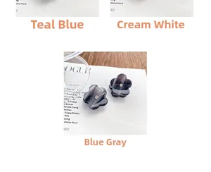 Détails de pinces à cheveux fleurs en cyan, crème et gris avec texture marbre et strass