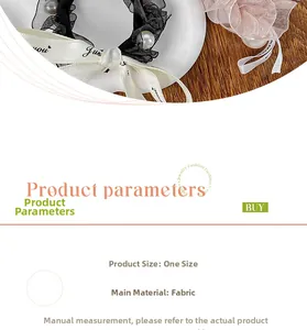 Lace scrunchie detail with faux pearls and Just for you ribbon bow hair accessories