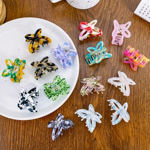 Elegant Acetate Butterfly Hair Claw Clip For Women Fashion Sweet Hollow Butterfly Hairpins Marble Pattern Shark Clips Hair Accessories