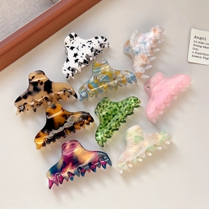 Fashion Acetate Hair Claw Clips Elegant Small Marble Tortoiseshell Shark Clips Minimalist Side Hairpins For Women Hair Accessories