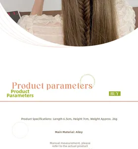 Detailed size specifications and weight info for the pearl rhinestone butterfly hair claw
