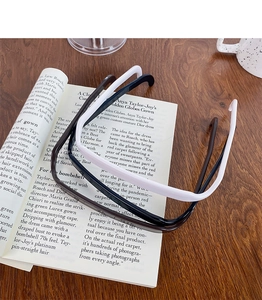 Set of 3 stylish square hair hoops in black, white, and tortoise shell resin finishes