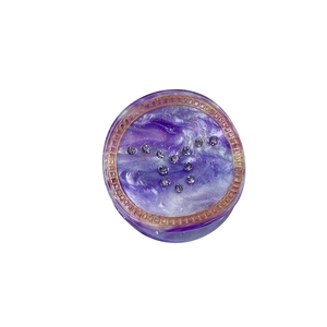 Pince à cheveux zodiaque étoilé avec motif nébuleuse violette et bordure dorée