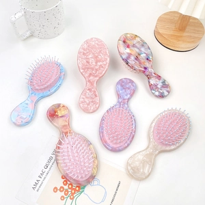 Peigne à Coussin d'Air en Acétate de Cellulose Portable Pour Filles Enfants Brosse Démêlante Motif Marbre Petite Brosse à Cheveux Voyage