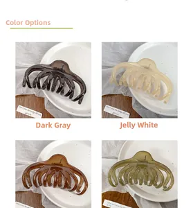 Detailed grid view of 13cm octopus hair claws in grey, white, amber and olive green