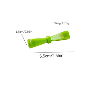 Handmade emerald green acetate bow hair clip with France engraving, 6.5cm length