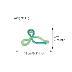 Grande pince à cheveux papillon en vert transparent avec dimensions de 13cm incluses