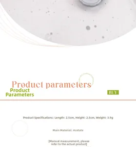 Detailed specifications of 2.5cm acetate mini hair clip showing weight and dimensions