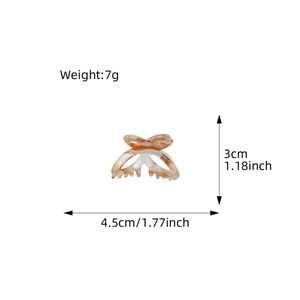 Pince à cheveux papillon en acétate avec motif marbré et dimensions 4.5cm x 3cm