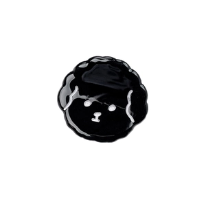 Cute cartoon puppy acetate hair claw clip with glossy black finish and white minimalist face