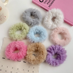 Herbst Winter Plüsch Haargummi Flauschige Kunstpelz Pferdeschwanz Halter Hohe Elastizität Haarseil Dutt Haarschmuck Für Damen Mädchen