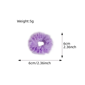 Plüschiger lila Kunstfell-Haargummi für Damen, leichter elastischer 6cm Pferdeschwanz-Halter