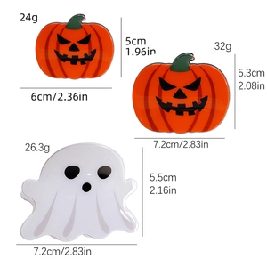 Set de pinces à cheveux Halloween citrouille et fantôme avec dimensions et poids