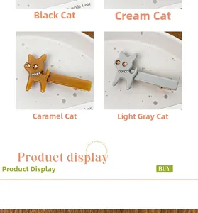Détails de barrettes à cheveux chat en acétate avec des strass brillants et des finitions
