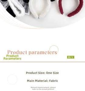 Detailed view of plush headband set in black, white, and burgundy soft fabric material