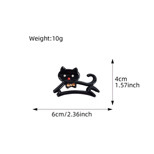 Pince à cheveux chat en acétate avec strass, dimensions 6cm et affichage du poids 10g