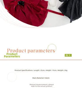 Detailed view of the large satin bow hair claw clip showing its 25cm size and premium fabric
