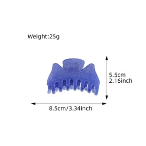 Pince à cheveux violette floquée pour femmes, taille 8,5 cm x 5,5 cm, poids 25g