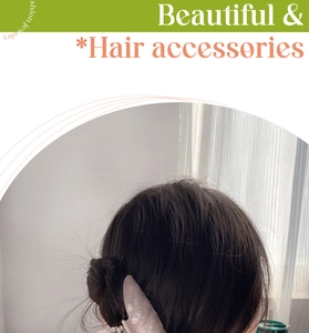 Pink marble texture hair claw clip worn on long dark hair, elegant hair accessory