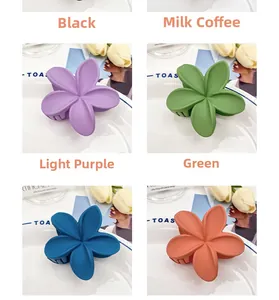 Detailed grid view of various Morandi colored floral hair claws with a matte finish