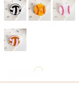 Détails de petites pinces à cheveux sportives avec designs de volley et baseball