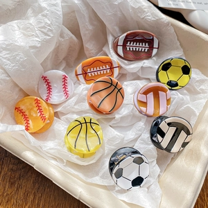 Mini Pince À Cheveux En Acétate Motif Ballon De Sport Basketball Football Baseball Rugby Volleyball Accessoires Cheveux Femme