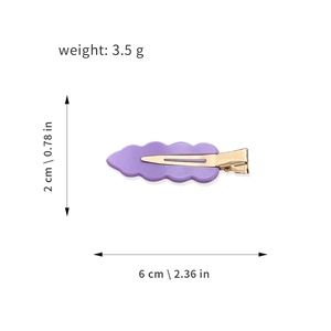 Purple wave acrylic seamless hair clip with metal base, sizing 6cm by 2cm, 3.5g weight