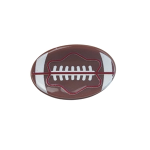 Pince à cheveux en acétate en forme de ballon de football américain marron brillant