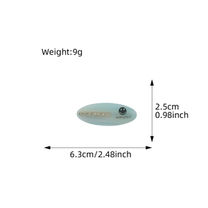 Blaues Acetat-Oval-Haarclip mit Smiley-Aufdruck und funkelnden Strasssteinen 6.3cm