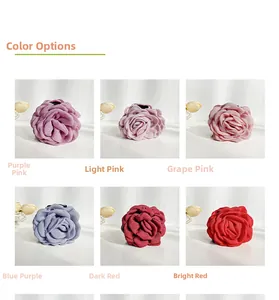 Détails de pinces à cheveux roses 3D faites main en six couleurs avec textures florales