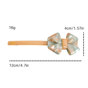 Barrette à cheveux rétro française en acétate avec texture marbrée rose orangé