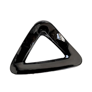 Minimalist large black triangle hollow hair claw clip for women made of durable PC plastic