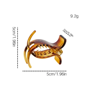 Brown tortoiseshell claw clip for high ponytail, 5cm resin shark hair clip for women