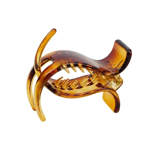 Classic amber tortoiseshell shark hair claw clip for high ponytail styling and updos