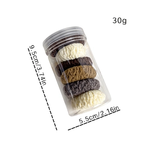 Set di 6 elastici per capelli ad alta elasticità colori assortiti con tubo trasparente