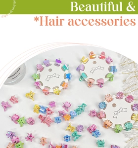 Détails de mini barrettes colorées en forme d'étoile et de fleur pour petites filles