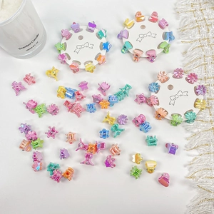 Mini Pinces à Cheveux Colorées pour Enfants Plastique Papillon Couronne Fleur Étoile Cœur Petites Barrettes Décoratives Filles