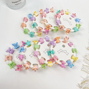Lot de 10 mini barrettes colorées avec étoiles et fleurs pour filles et enfants