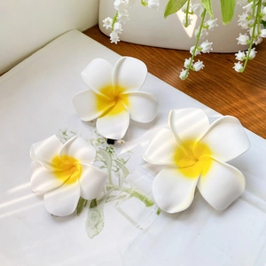 Bohemian Frangipani Hair Clip Foam Flower Accessory For Beach Wedding Hawaii Party Vacation Floral Hair Ornament For Women